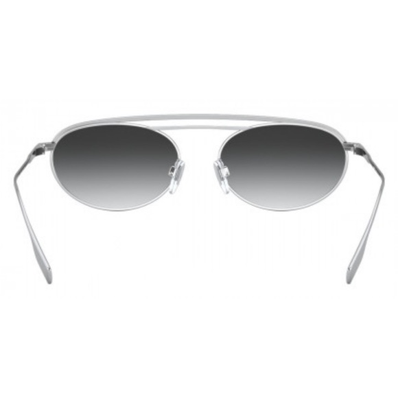 BURBERRY BE 3116 WREN SILVER/GOLD/SMOKE GRADIENT OVAL SUNGLASSES - Picture 3 of 5